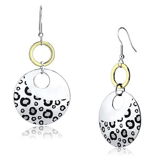 JCE2699 Reverse Two-Tone Iron Earrings with Epoxy  in Jet