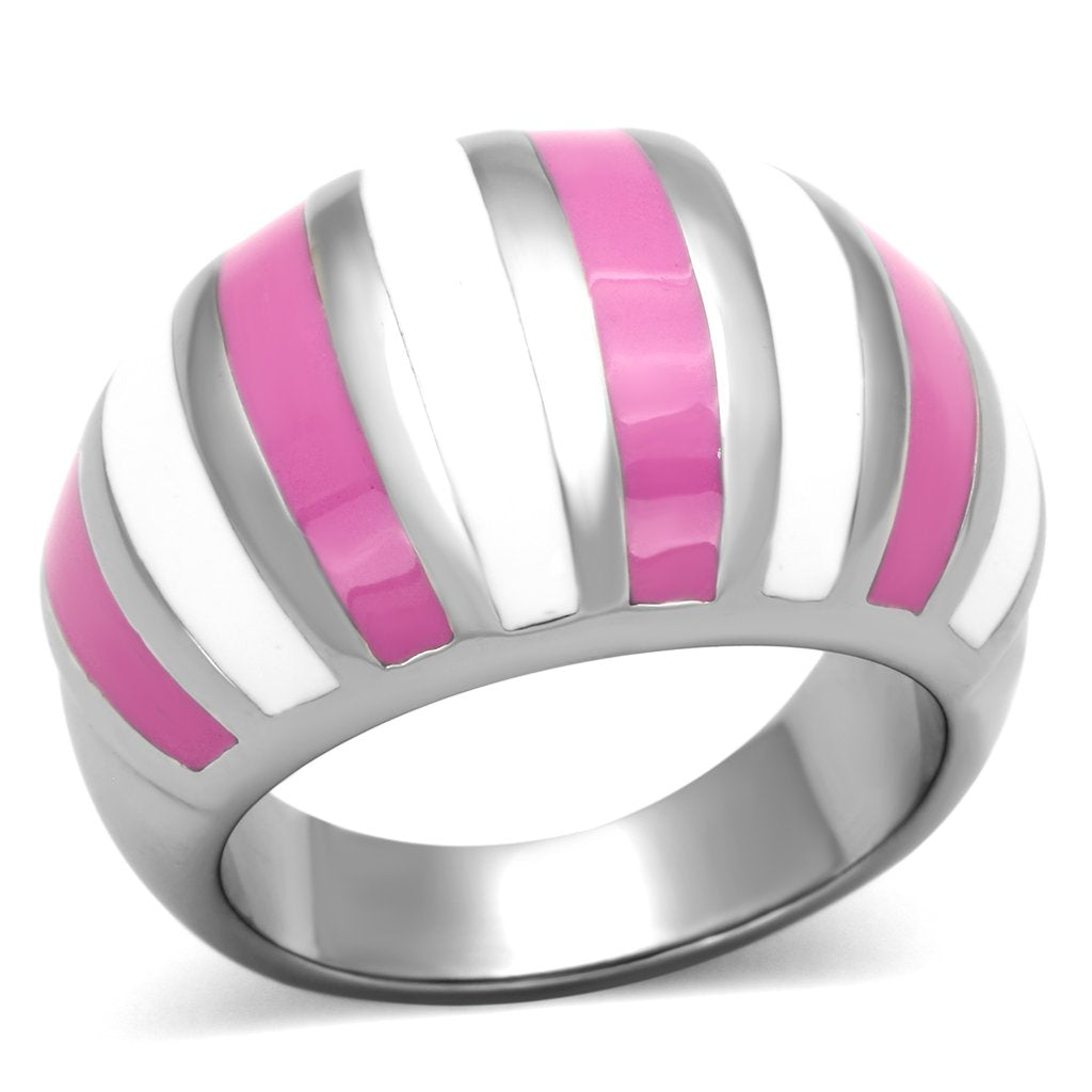 JCE828 High polished (no plating) Stainless Steel Ring with Epoxy  in Multi Color